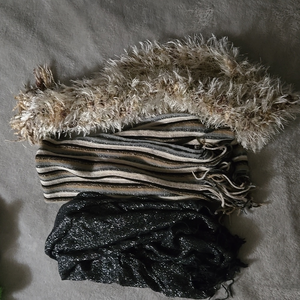 Three Scarves Brown Black